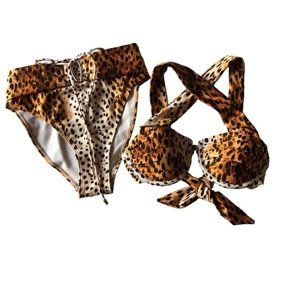River Island Bikini Animal Print US Size 2 NWT - Picture 1 of 9